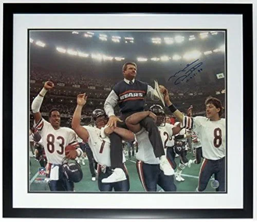Mike Ditka Signed 1985 Chicago Bears Super Bowl XX Champions 20x24 Photo and HOF 88 Inscription - Professionally Framed