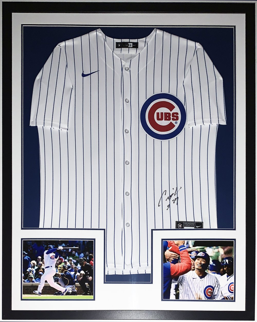 Framed Kyle Hendricks Chicago Cubs Autographed Blue Nike Authentic Jersey