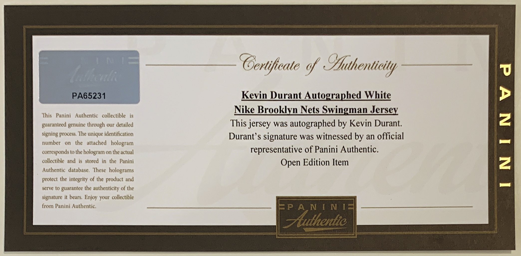 Kevin Durant Framed Signed Jersey PSA/DNA Autographed Brooklyn Nets