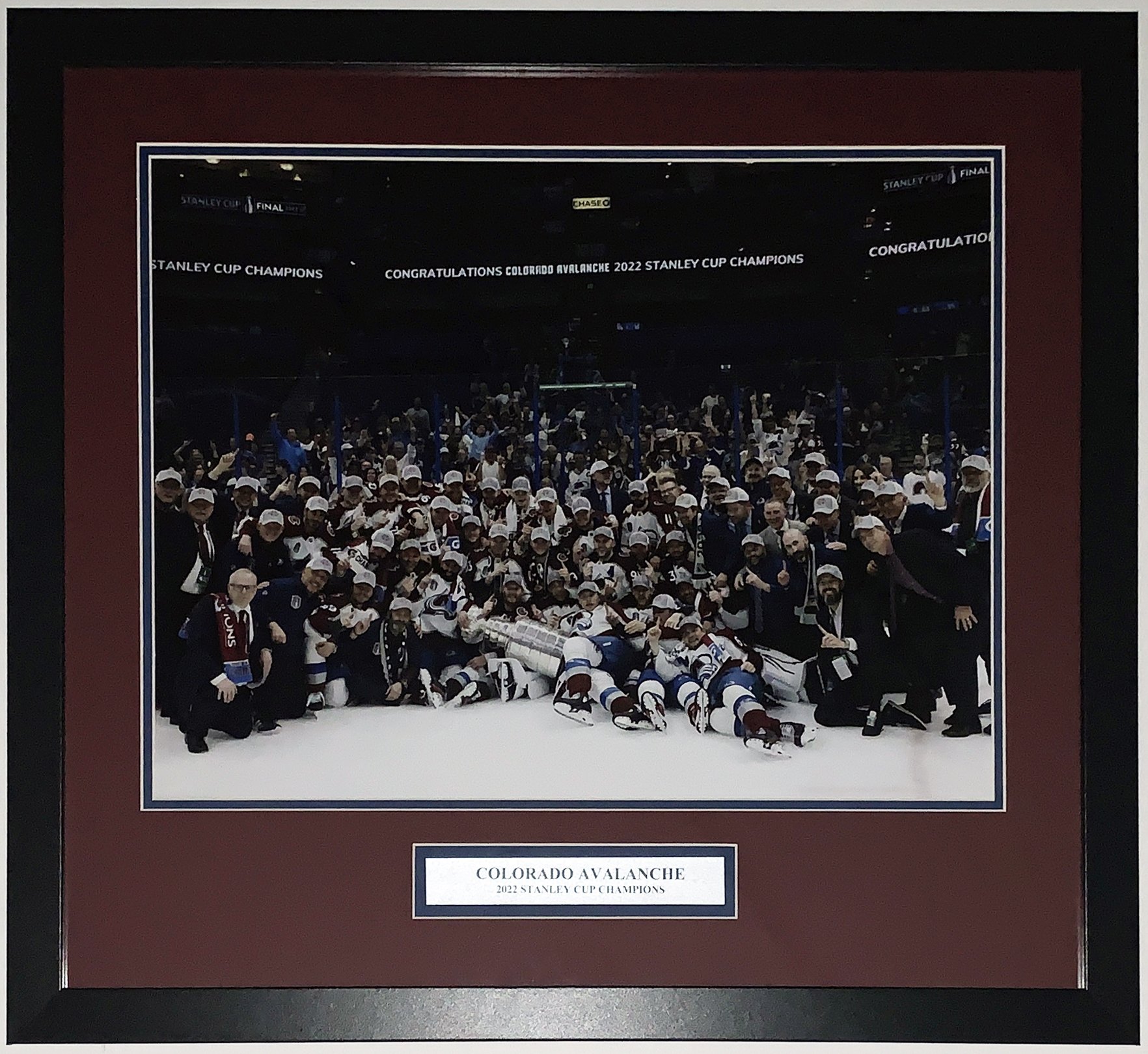 Colorado Avalanche 2022 Stanley Cup Champions Team Celebration 16x20 Photo - Professionally Framed and Plate