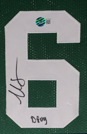Marcus Smart Signed Boston Celtics Green Home Jersey Inscribed  "DPOY" (Beckett)