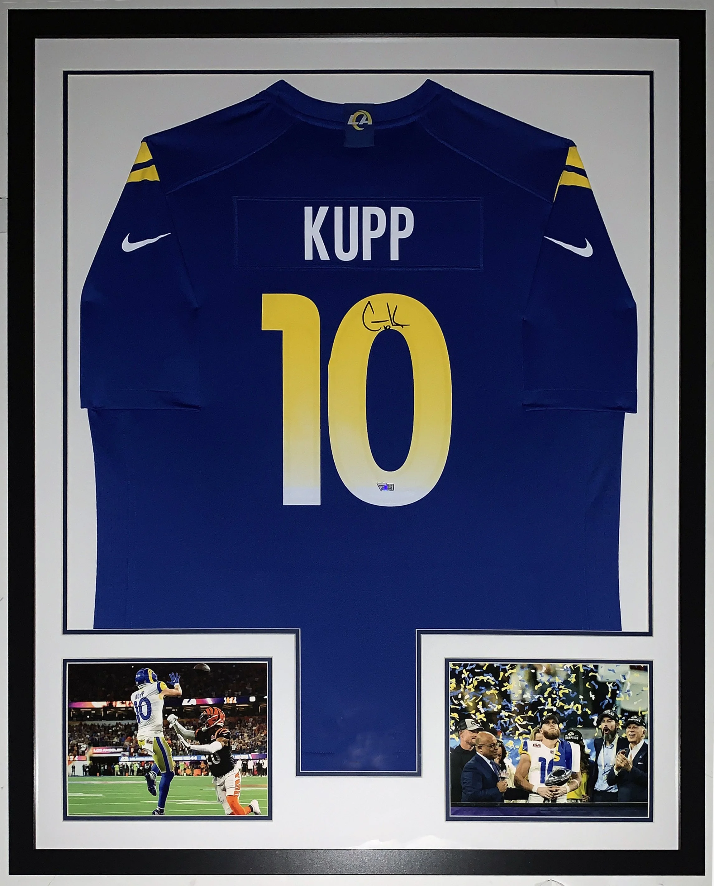 Cooper Kupp Signed Authentic Nike 2022 Los Angeles Rams Super Bowl LVI Jersey - Fanatics COA Authenticated - Professionally Framed and Photo