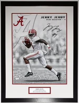 Bleachers Sports Music and Framing — Jerry Jeudy Signed Alabama