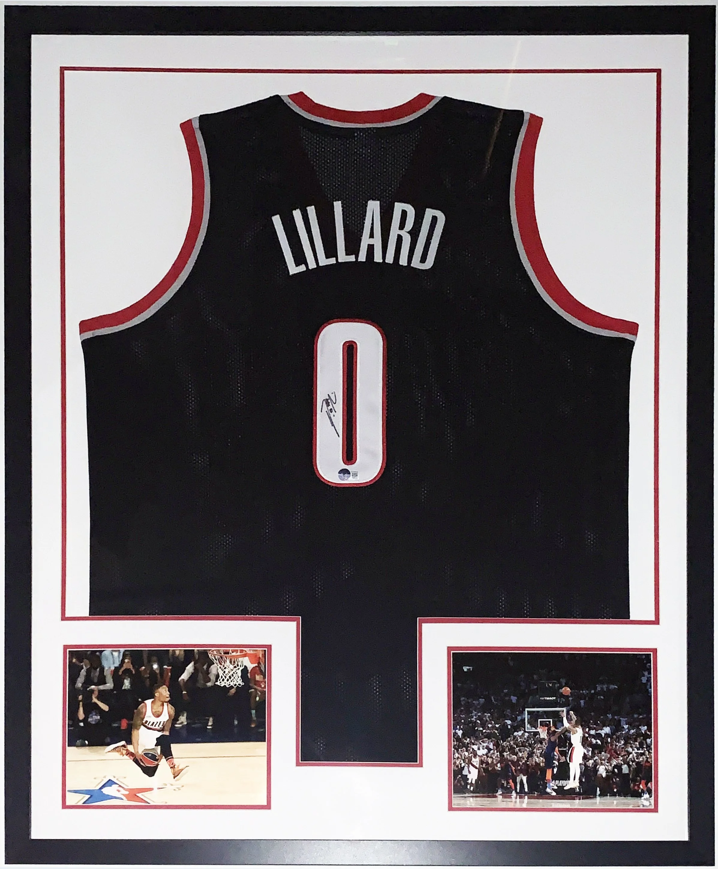 Damian Lillard Authentic Signed Portland Trail Blazers Jersey - Beckett BAS COA Authenticated - Professionally  Framed and Game Winning 3 and Slam Dunk 8x10 Photo