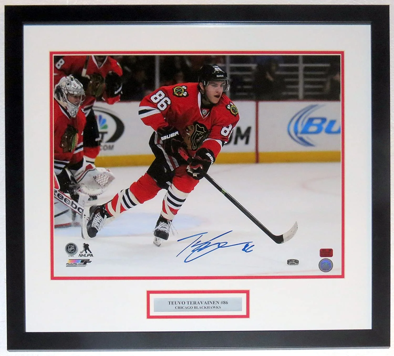 Teuvo Teravainen Signed NHL Debut 16x20 Photo - YSMS COA Authenticated - Professionally Framed and Plate