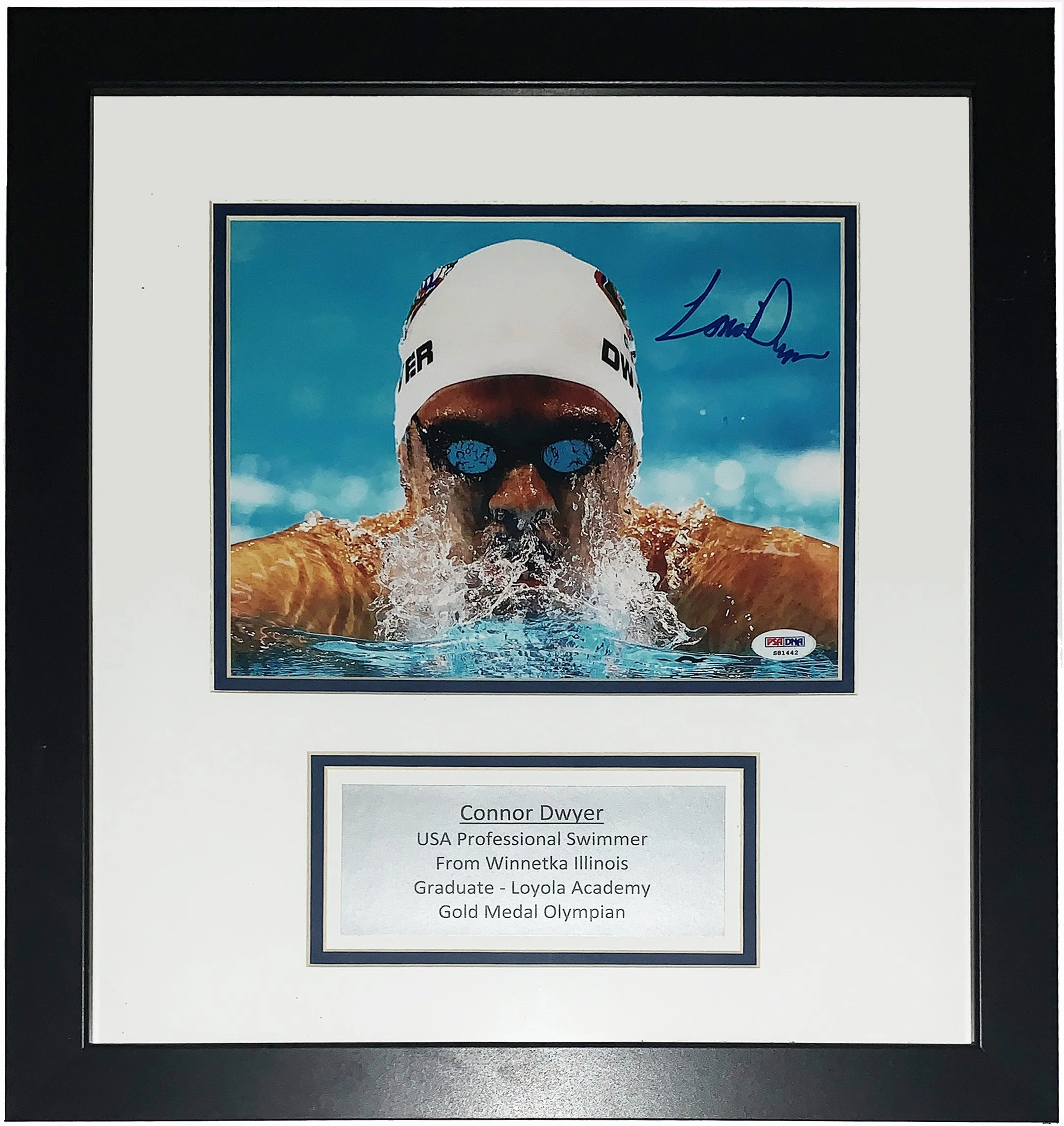 Conor Dwyer Signed Team USA Olympics Gold Medal 8x10 Photo- PSA DNA COA Authenticated - Professionally Framed and Plate