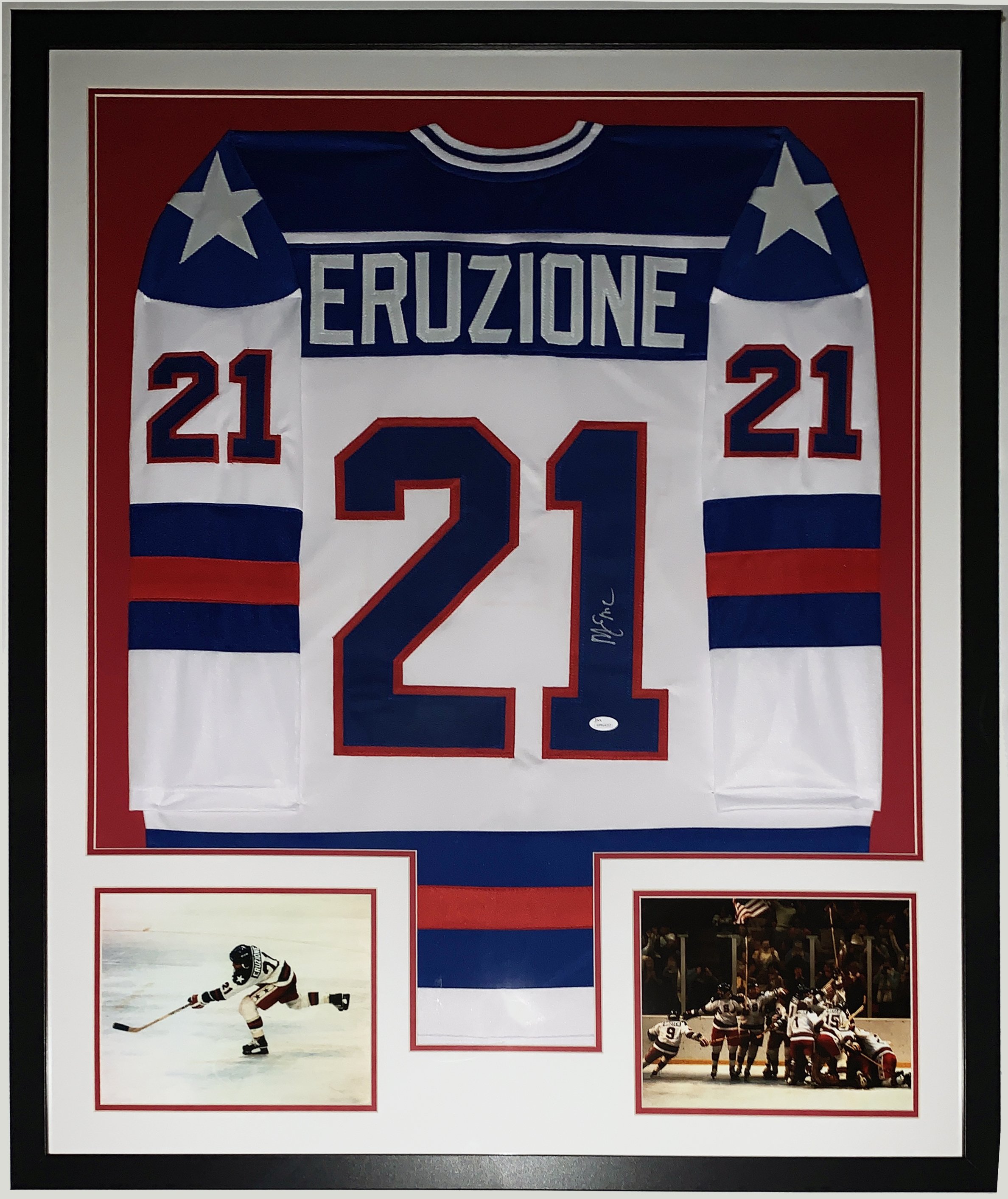 Bleachers Sports Music Framing — Mike Eruzione Signed 1980 Team