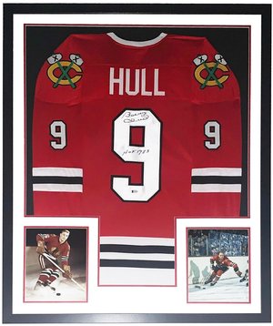 Bobby Hull rc year Vintage Chicago Blackhawks inscribed signed jersey w/  DnA COA