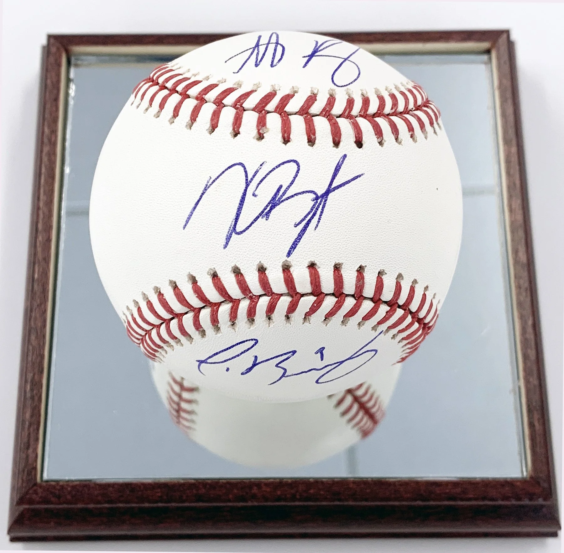Kris Bryant Anthony Rizzo Javier Baez 3X Signed OML Baseball - Fanatics and MLB COA Authenticated - Includes Display Case