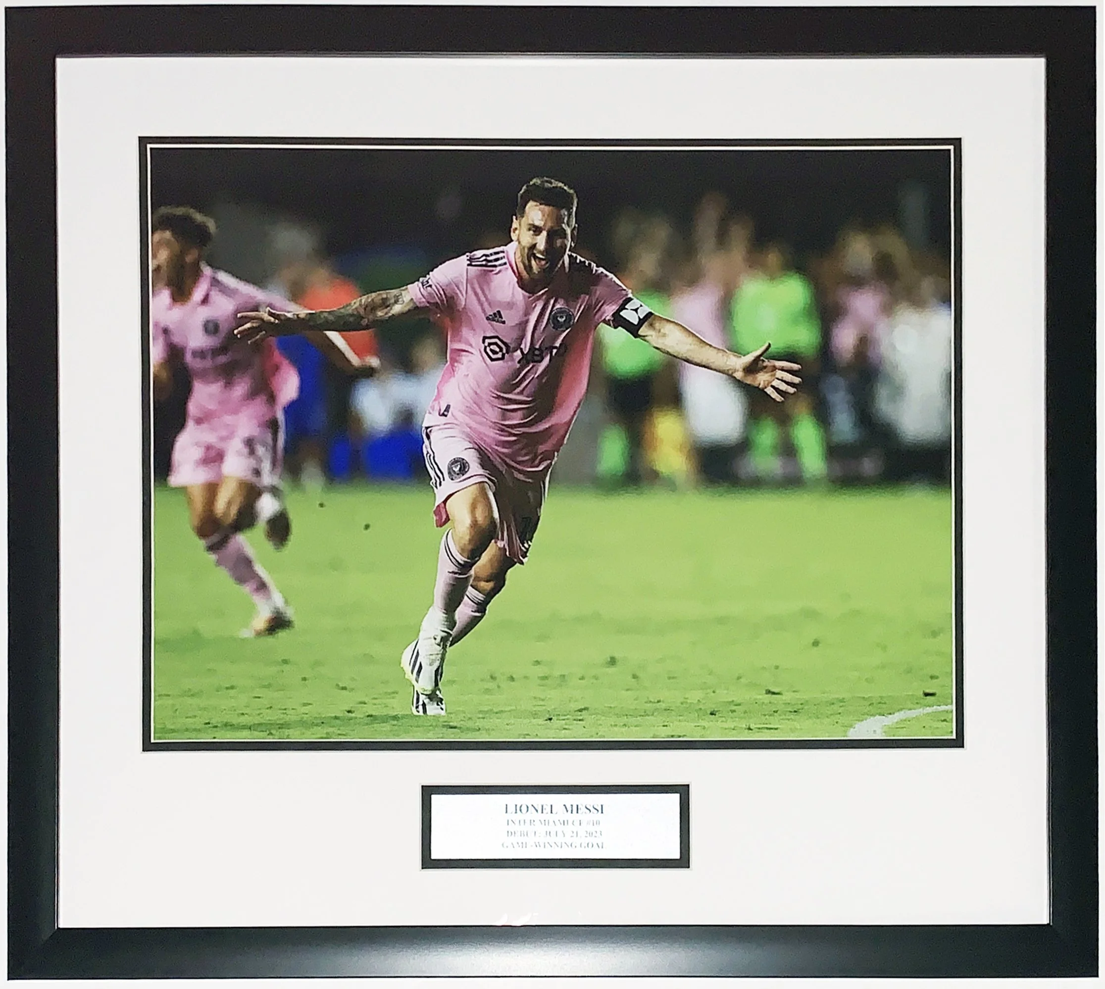 Lionel Messi 2023 Inter Miami Debut Game Winning Goal 16x20 Photo - Professionally Framed and Plate