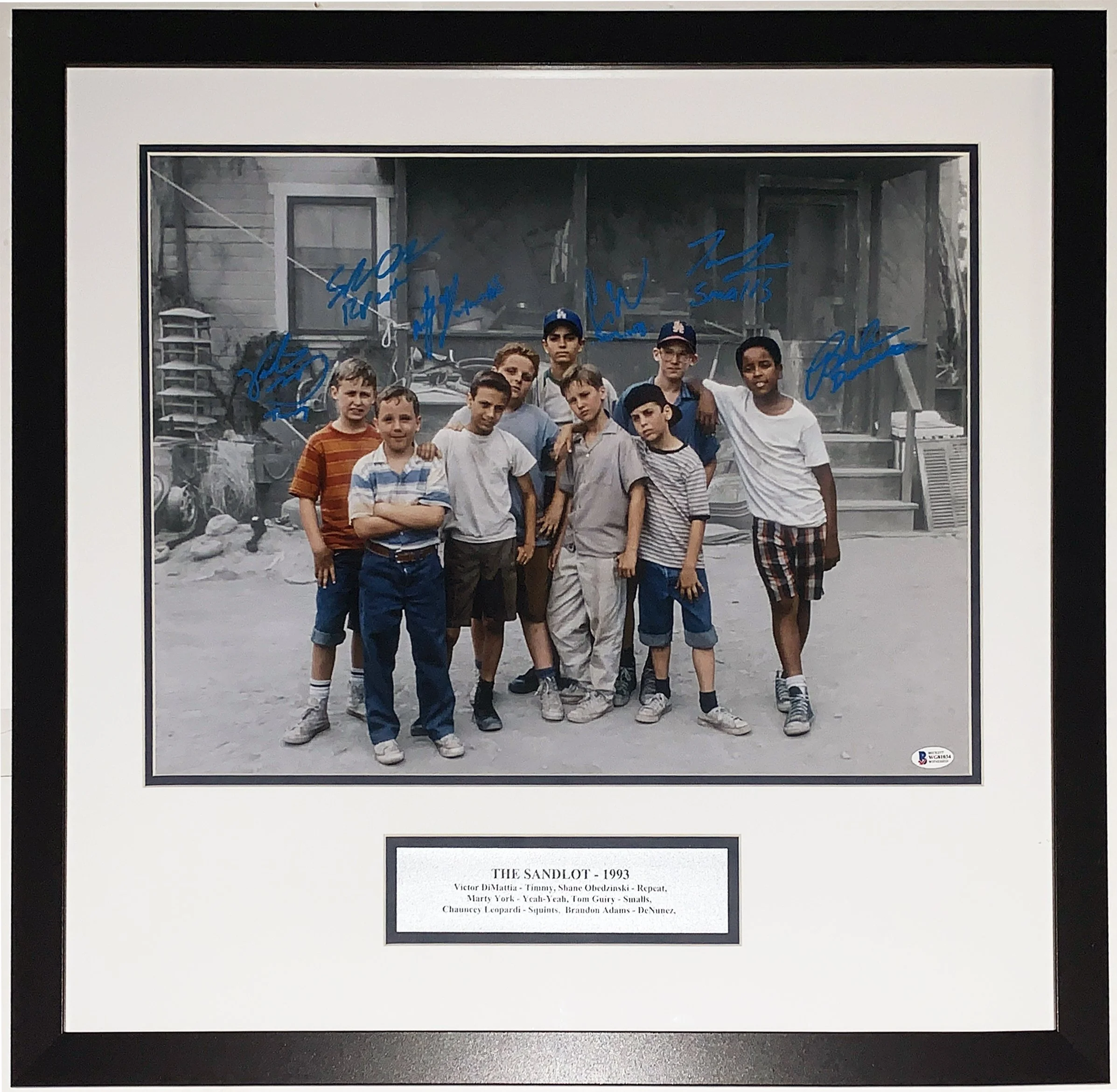 The Sandlot Cast Signed 6x 16x20 Photo - Beckett Authentication Services BAS COA Authenticated - Professionally Framed and Plate