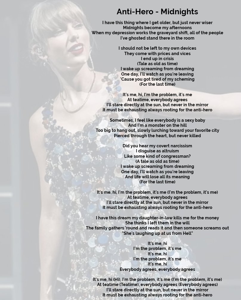 Taylor Swift Midnights Album Lyrics