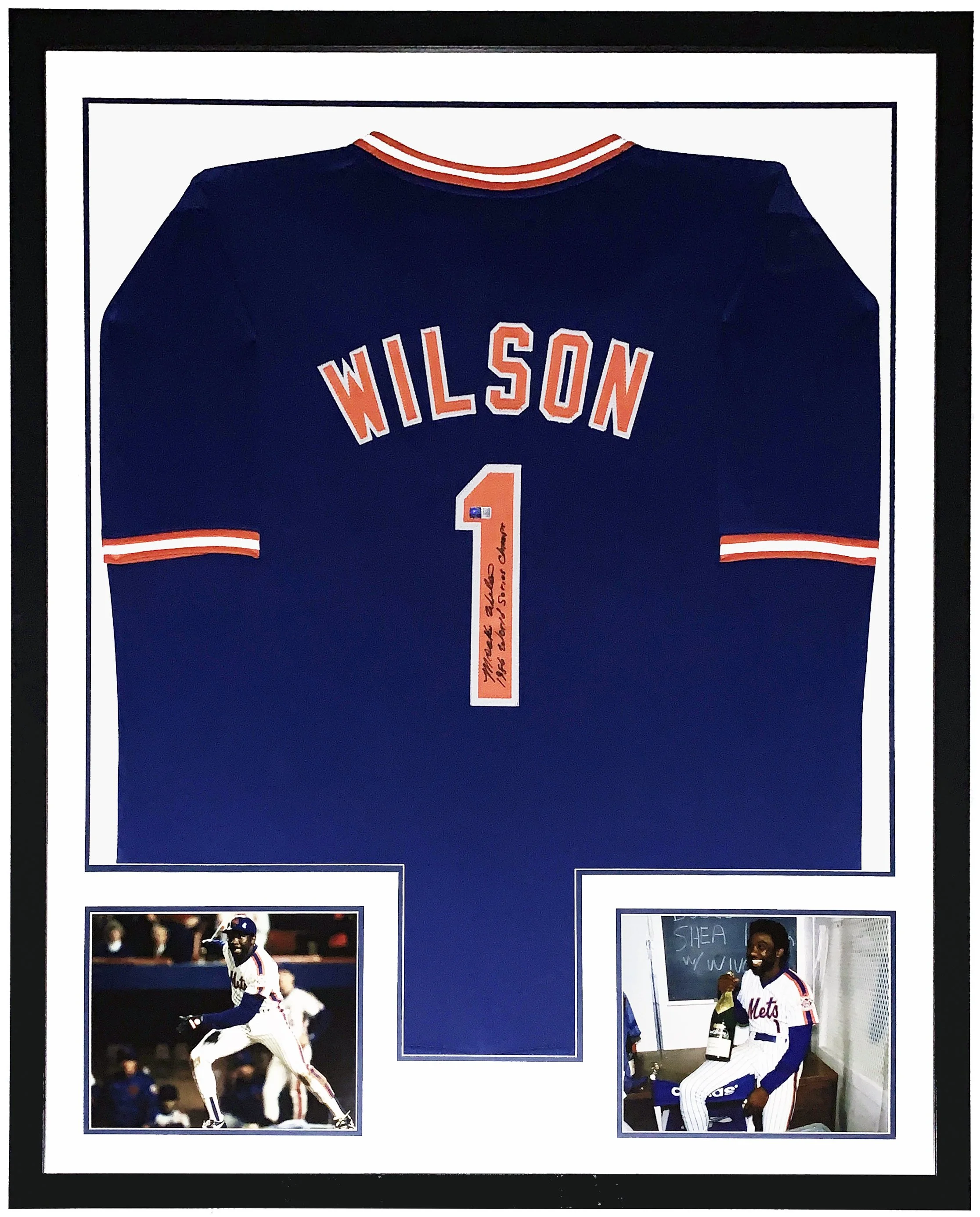 Bleachers Sports Music Framing — Mookie Wilson Signed New York
