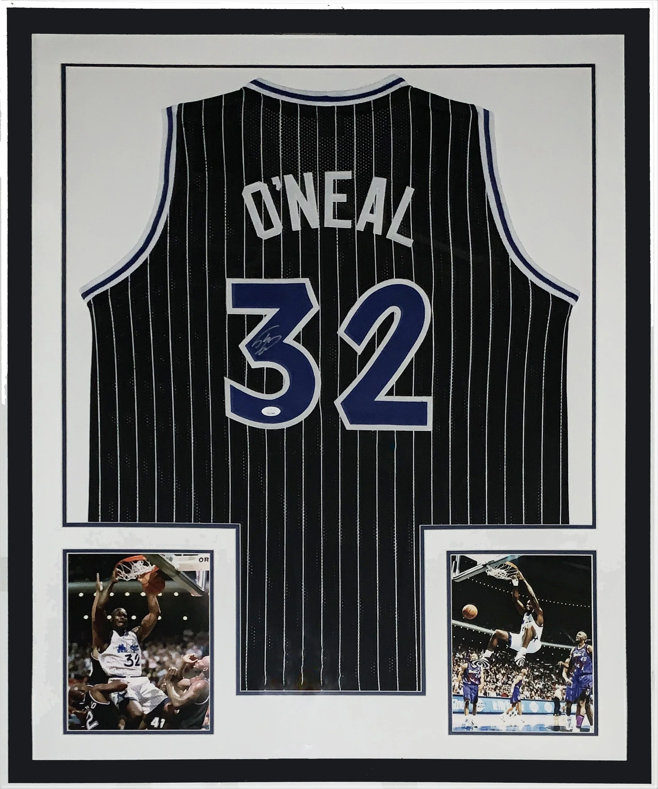 Shaquille O'Neal Signed Orlando Magic Jersey - JSA COA Authenticated - Professionally Framed and Slam Dunk Photo