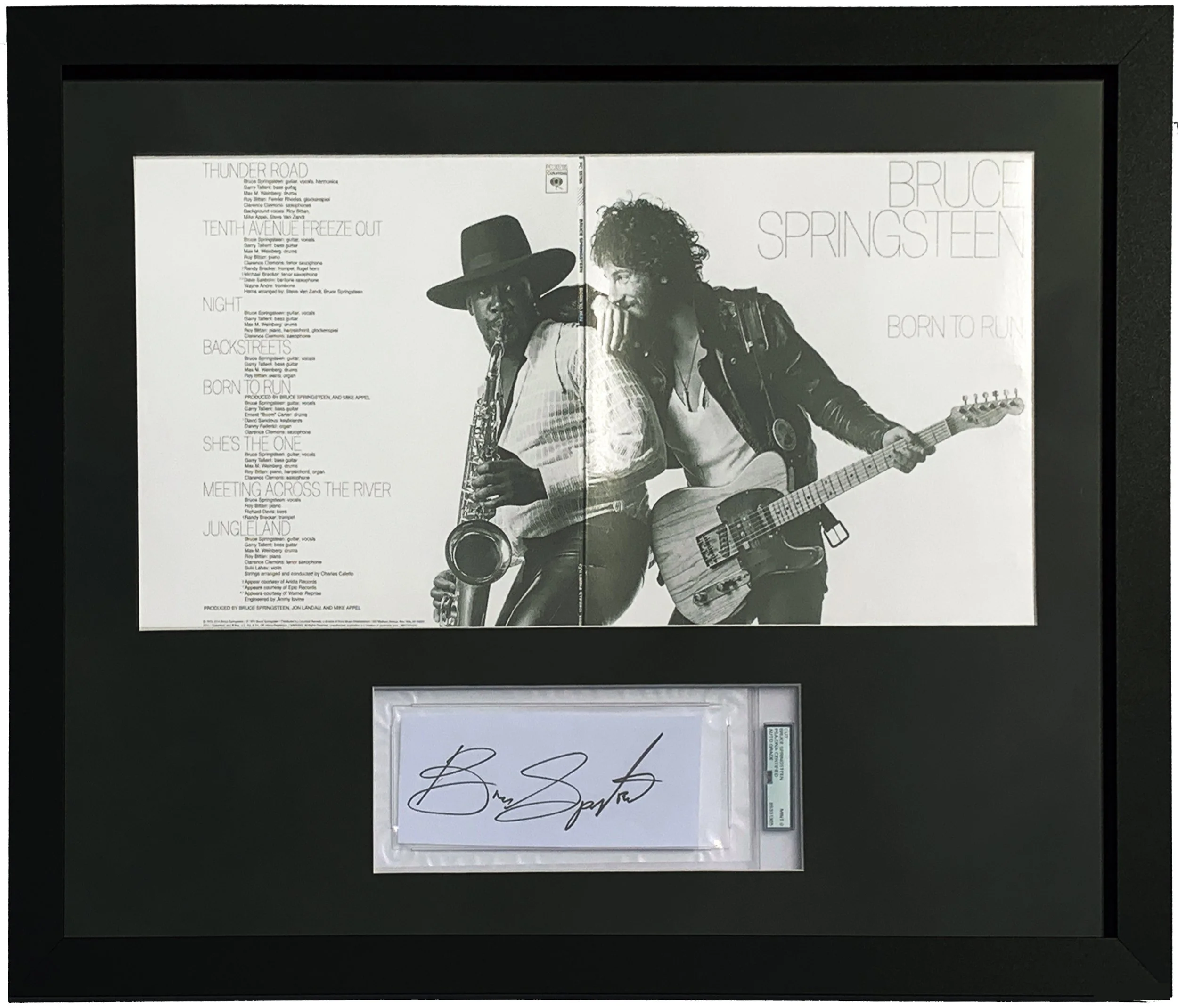 Bruce Springsteen Signed Born to Run Album and Cut Compilation - PSA DNA COA Authenticated - Professionally Framed 30x28