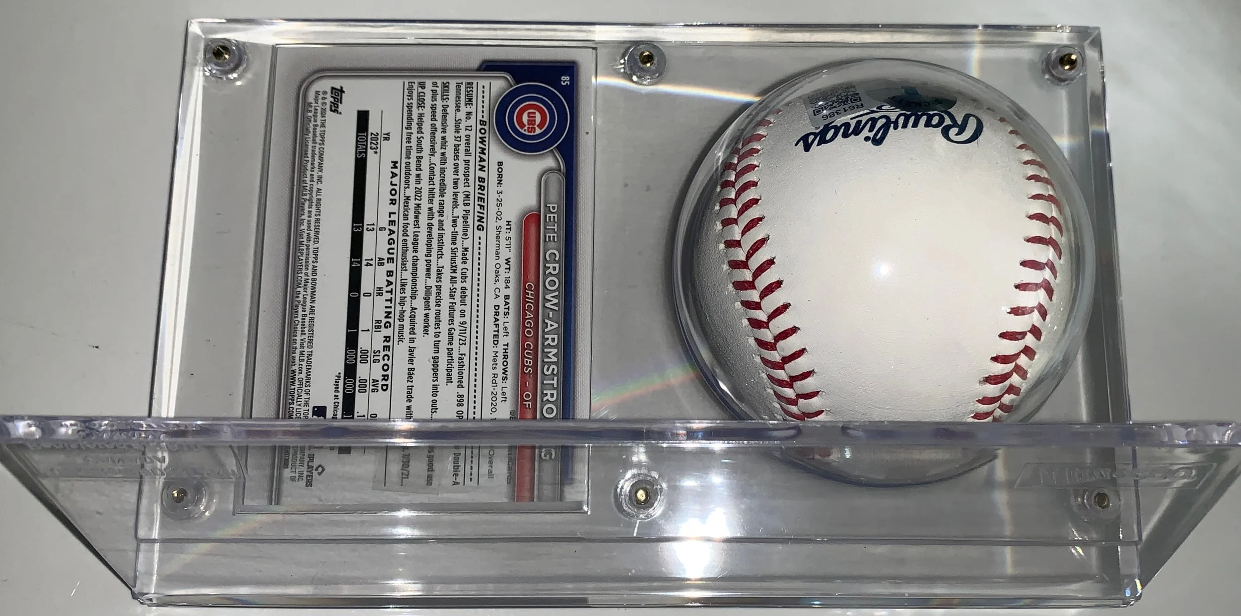 PCA Cubs Memorabilia Pete Crow Armstrong Signed Baseball Bat