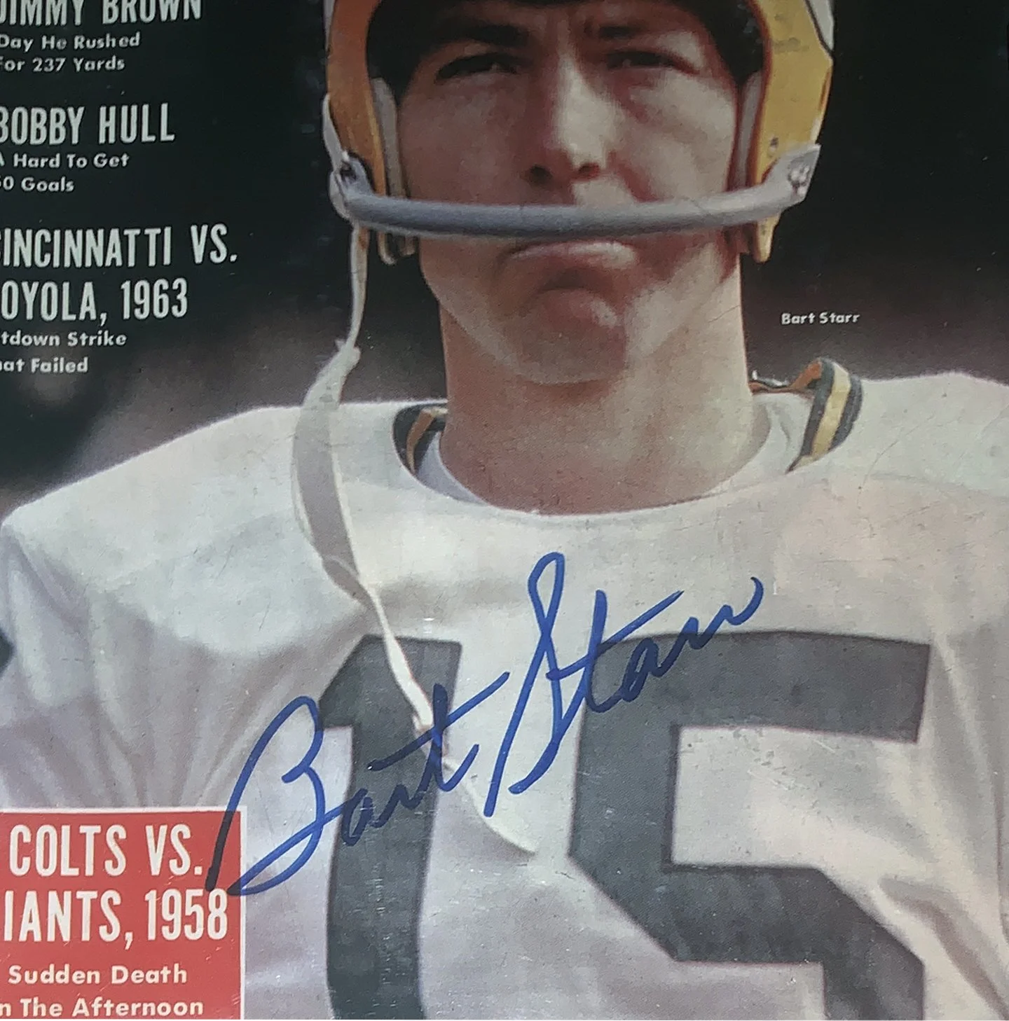 Bleachers Sports Music and Framing — Bart Starr Signed 1964