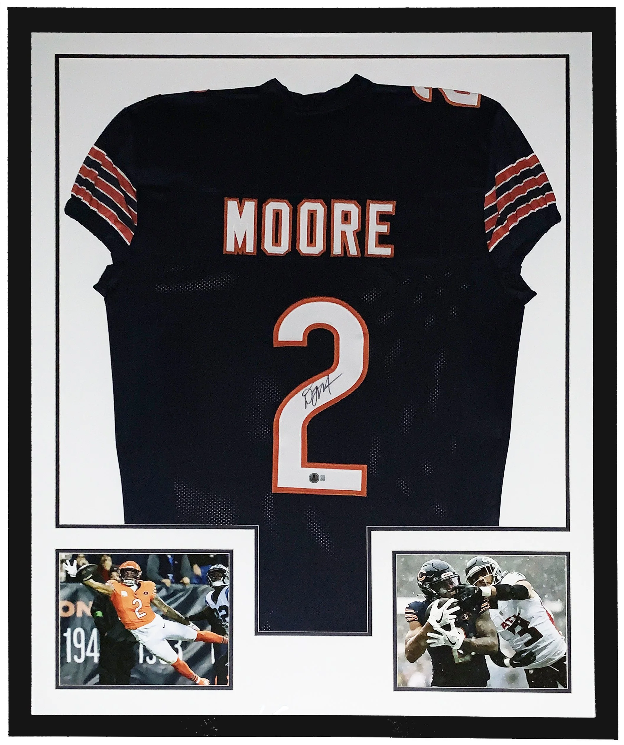 DJ Moore Authentic Autographed Chicago Bears Jersey and Soldier Field Touchdown Photo - Beckett BAS COA Authenticated - Professionally Framed