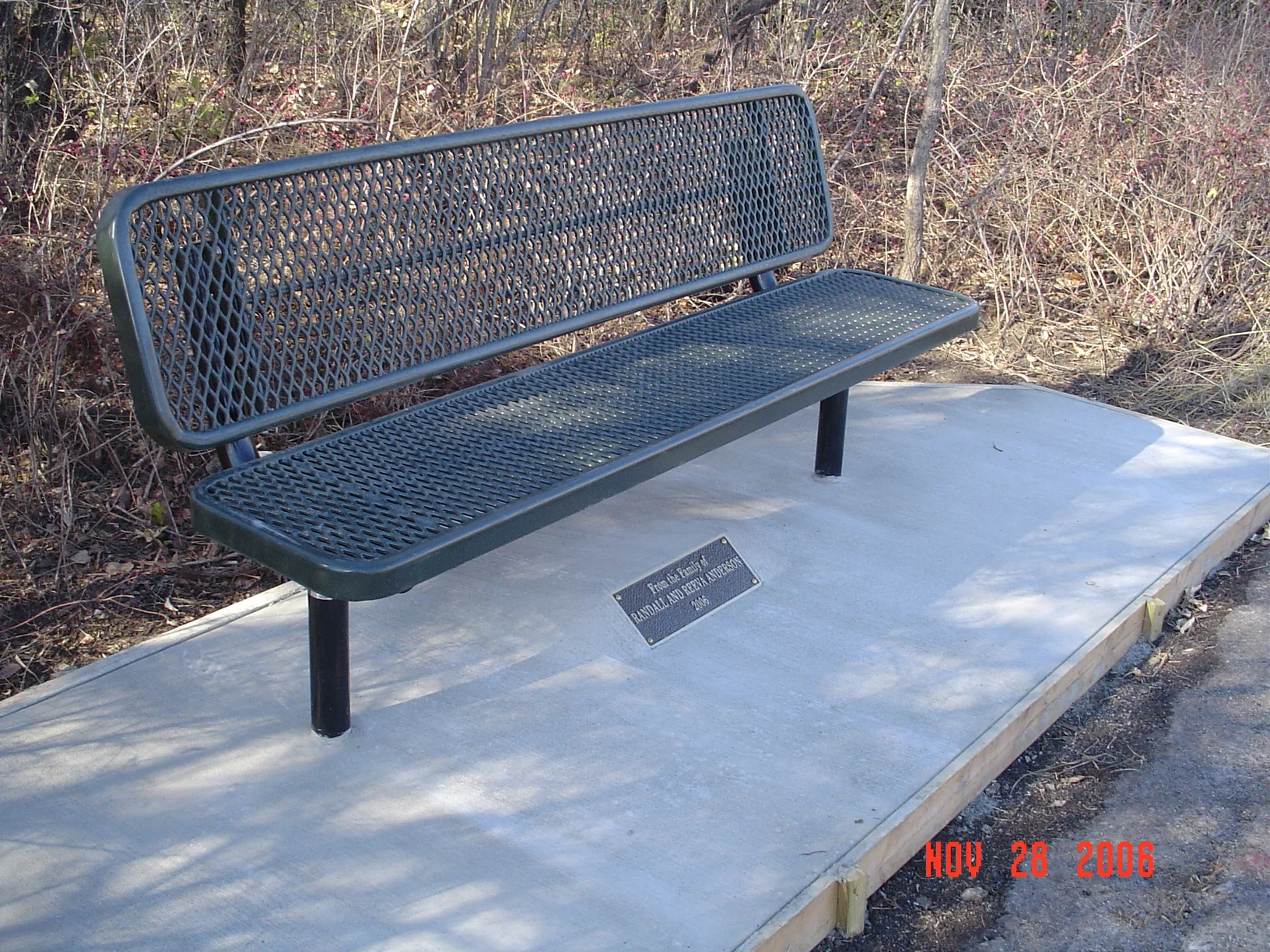 Anderson Bench at Great Plains Nature Center