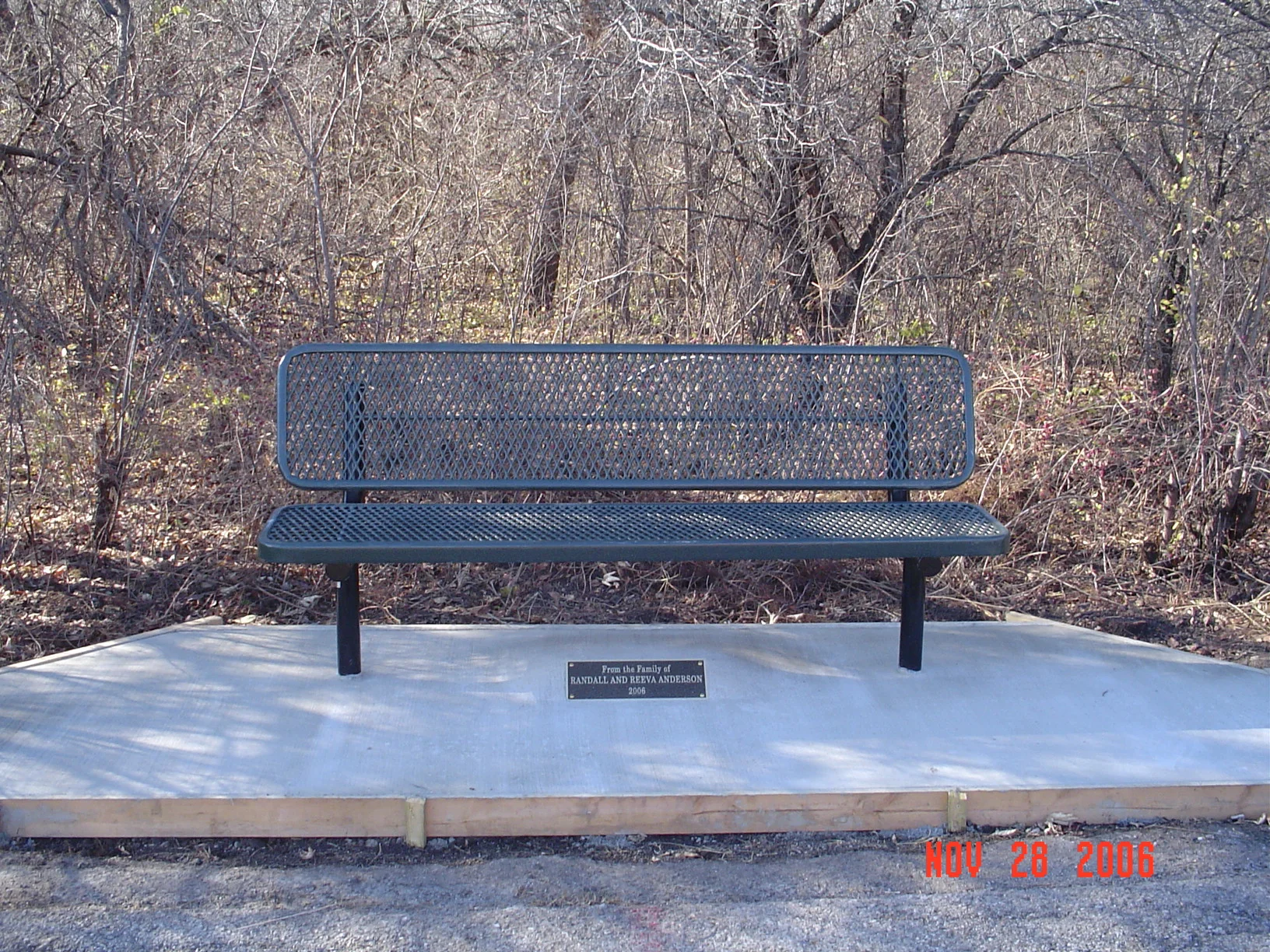 Anderson Bench at Great Plains Nature Center