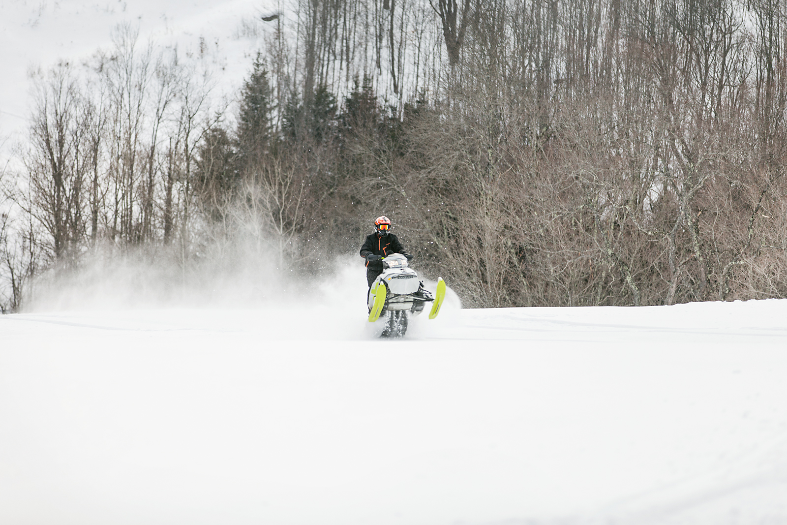 Motorcycles, Woods, Snow