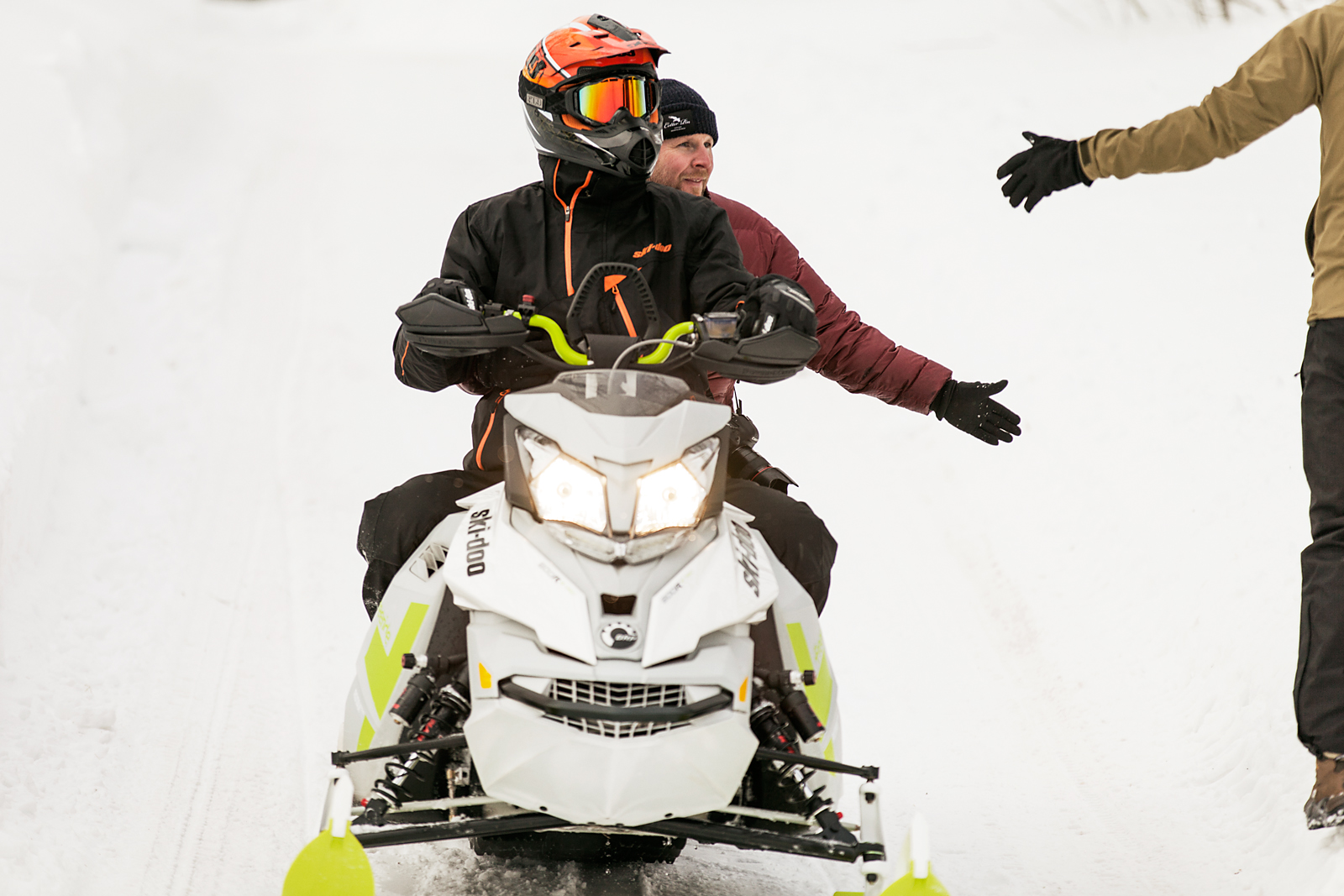Motorcycles, Woods, Snow