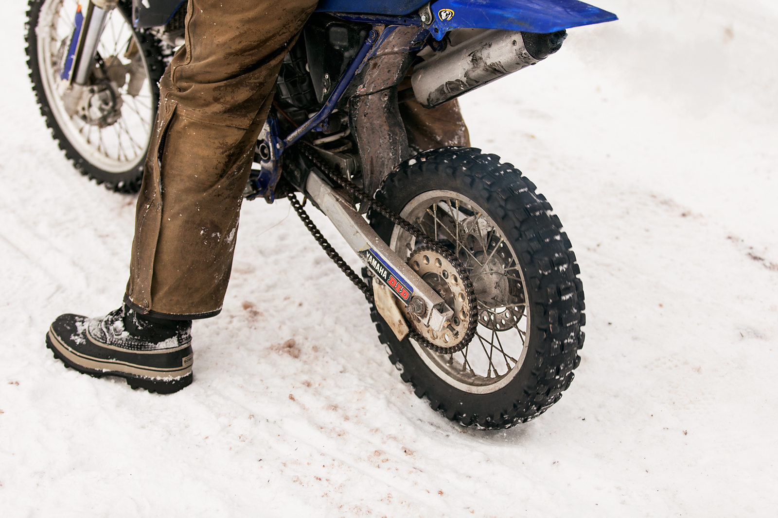 Motorcycles, Woods, Snow