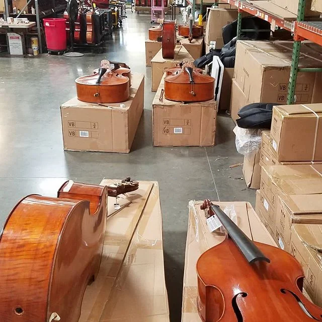 Checking basses @eastmanstrings. Thanks Ping.