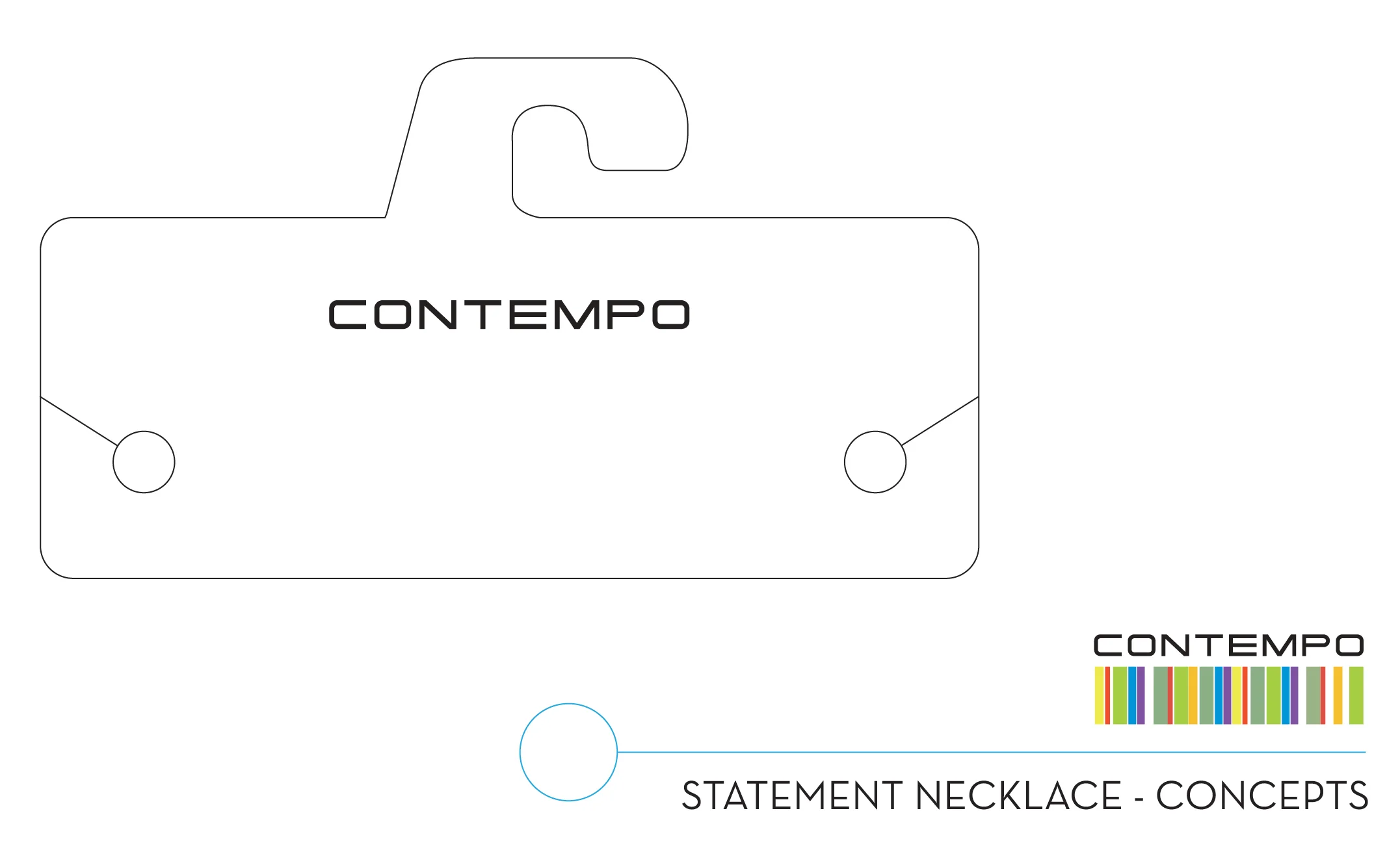 Option 3: Flat card with duel-slits for Statement Necklace