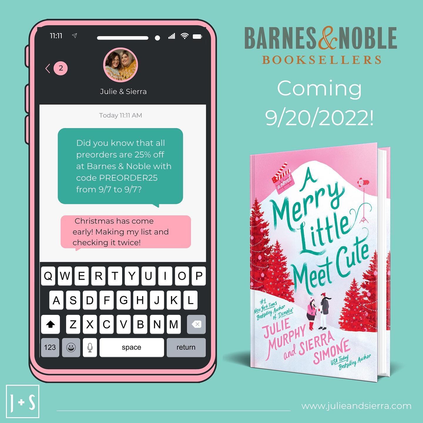 It&rsquo;s the most wonderful time of the year! The 25% off preorders sale* at @barnesandnoble is here, and with TWO weeks to go until A MERRY LITTLE MEET CUTE hits shelves, we can&rsquo;t think of a better time to click that shiny little preorder bu