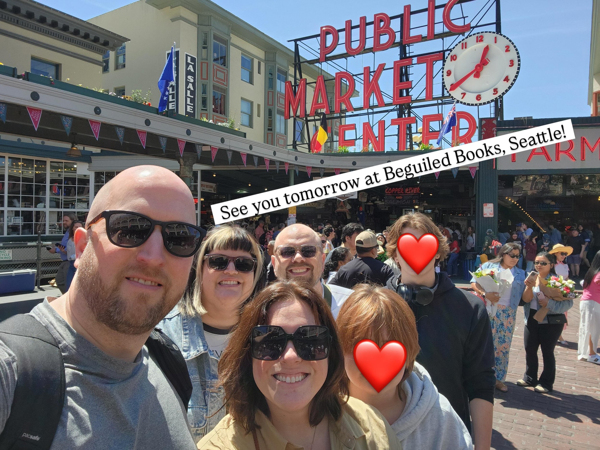 Seattle! We made it! And we will be signing all the books tomorrow (Saturday!) at @beguiledbooks books from 2PM-4PM!