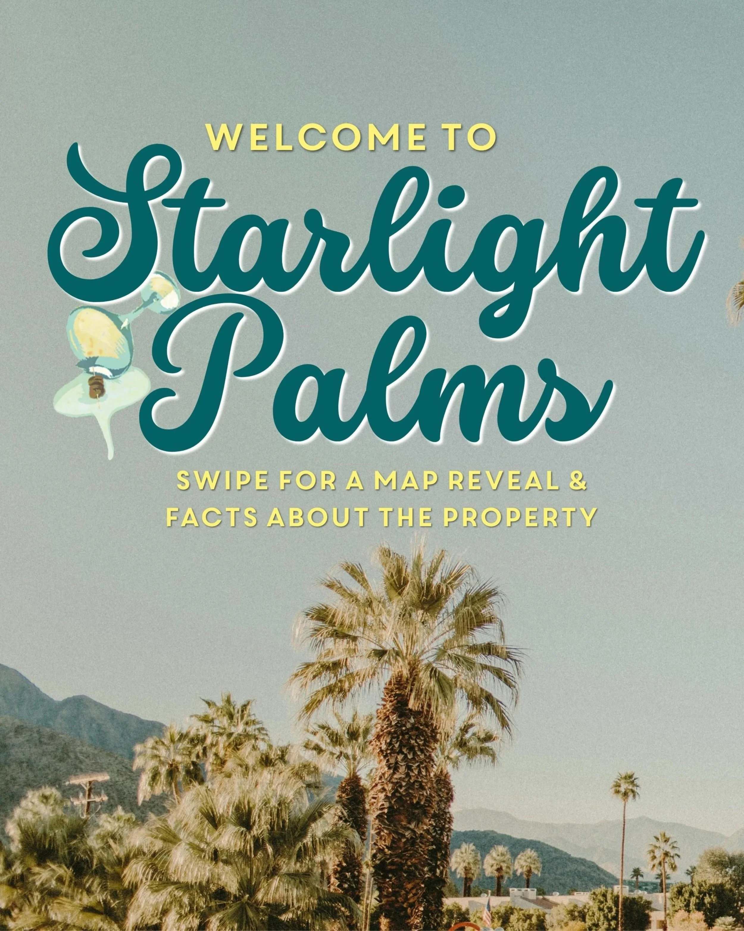 🌴Welcome to Starlight Palms🌴
I&rsquo;m so, so excited to share this map by Olivia Waller that will be printed in full color on the front endpages of Vera Stein is Fine! Swipe for a closer look, some info on Starlight Palms, and cute Easter eggs!

A