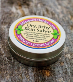 Dry Itchy Skin Salve - Historically used to relieve symptoms of dry, itchy skin, eczema, and psoriasis. *Not intended to prescribe or cure. 1 oz. - $7. 2 oz. - $12.
