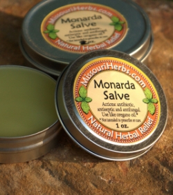 Monarda Salve - Historical uses: minor wounds, fungal skin infections, sprains, bruises, burns, and rashes.* *Not intended to prescribe or cure. 1 oz. - $7. 2 oz. - $12.