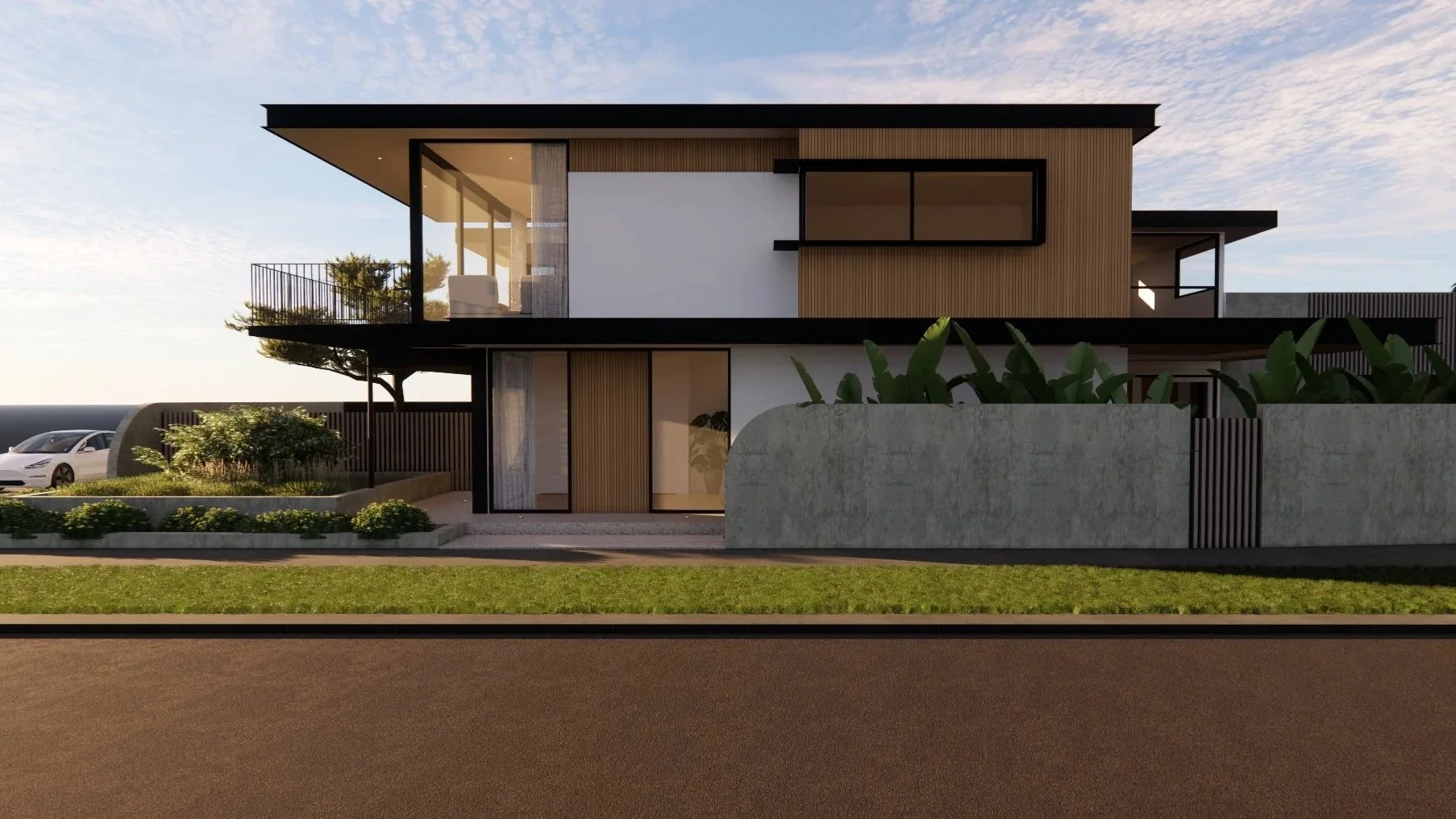 Contemporary custom home extension and renovation architectural plans in bayside melbourne using 3D Model Visualisation of Architectural Extension & Renovation House Plans, Main View of House Plan