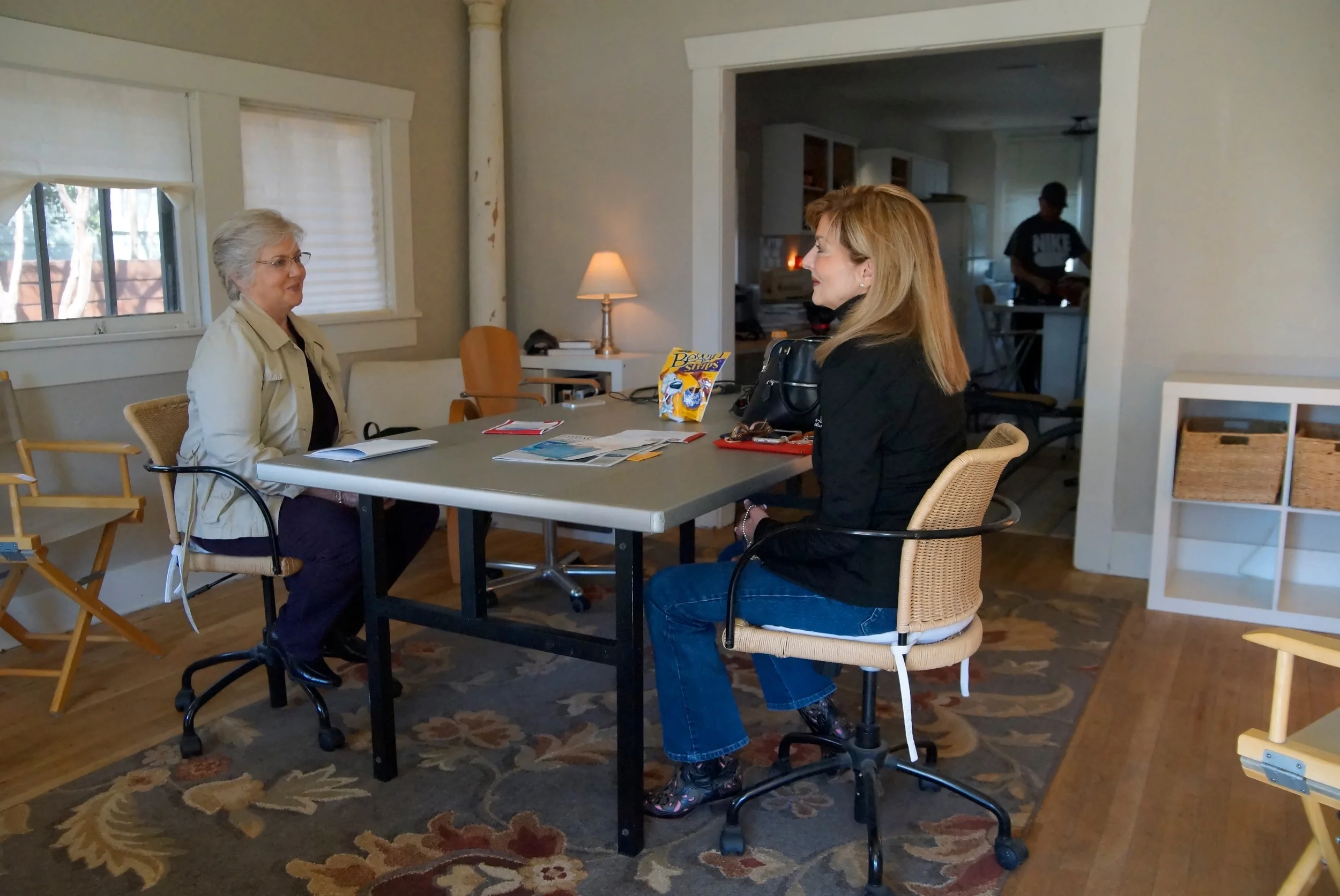 June Mellon visits with Rabbi Mari Betcher before taping a segment for the Police Chaplain Project in Austin, Texas. Both June and Marie have been critical to establishing the Police Chaplain Project as a source of inspiration and education for our nation's police chaplains.