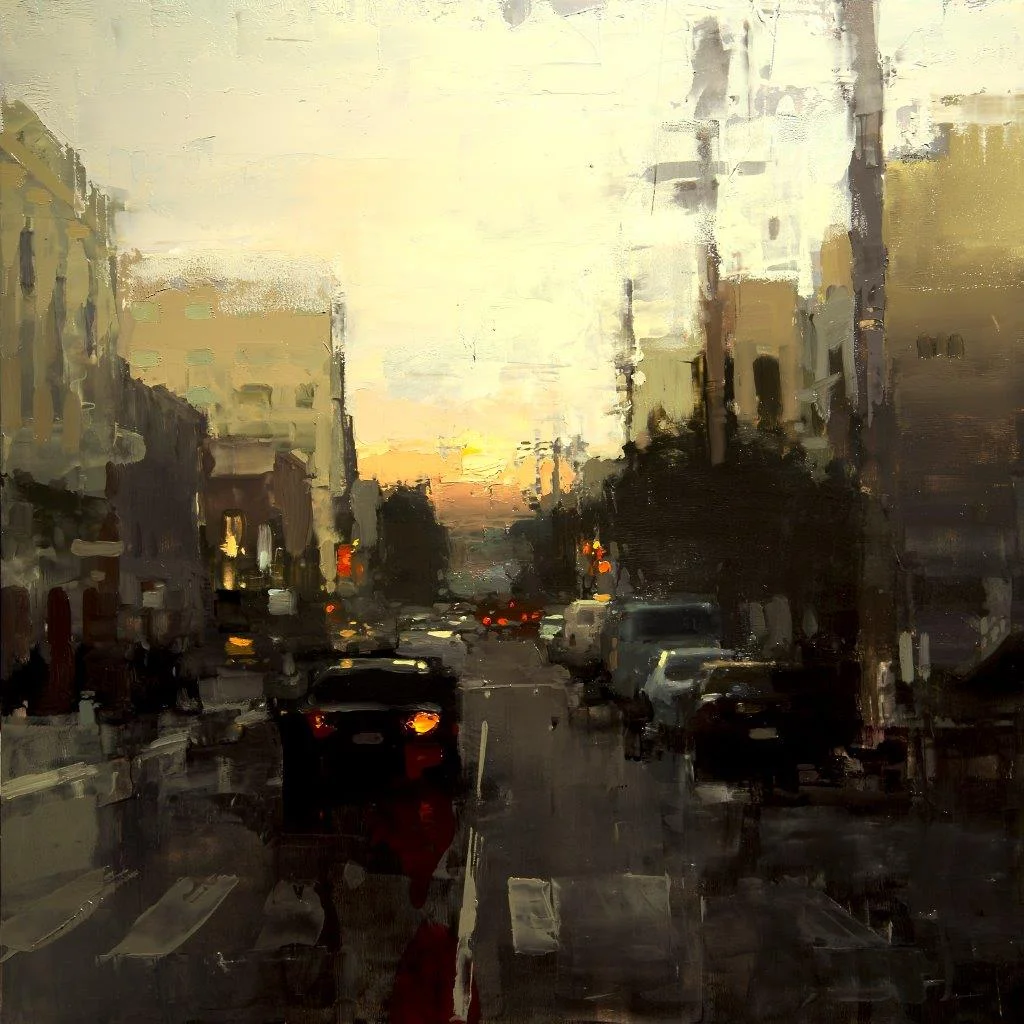 Last Light in the Mission - 12 x 12 inches - Oil on Panel - 3/2015