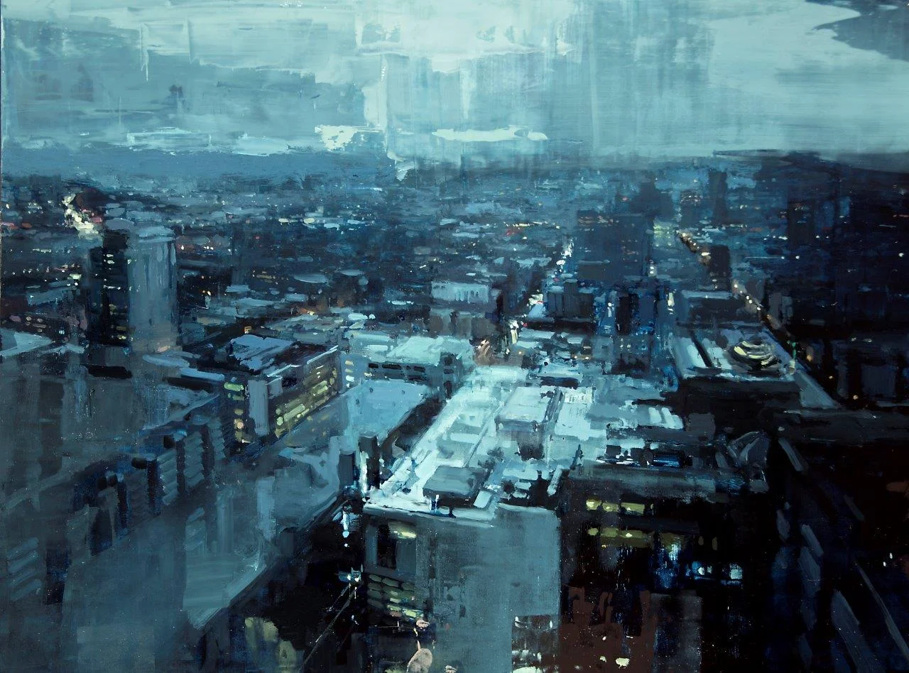 Within the Storm above the City - 18 x 24 inches - Oil on Panel - 1/2015