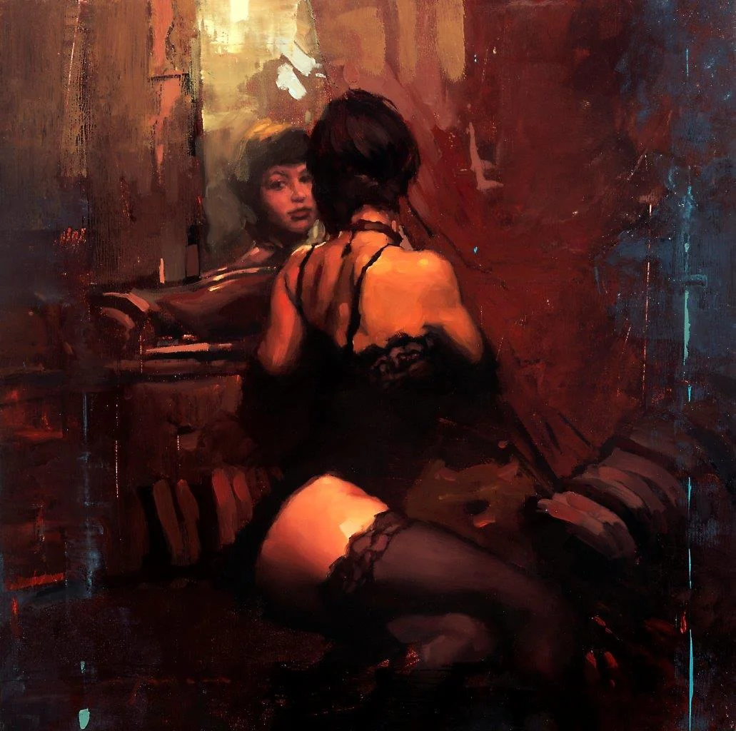 Midnight in Red - 15 x 15 inches - Oil on Panel - 6/2015