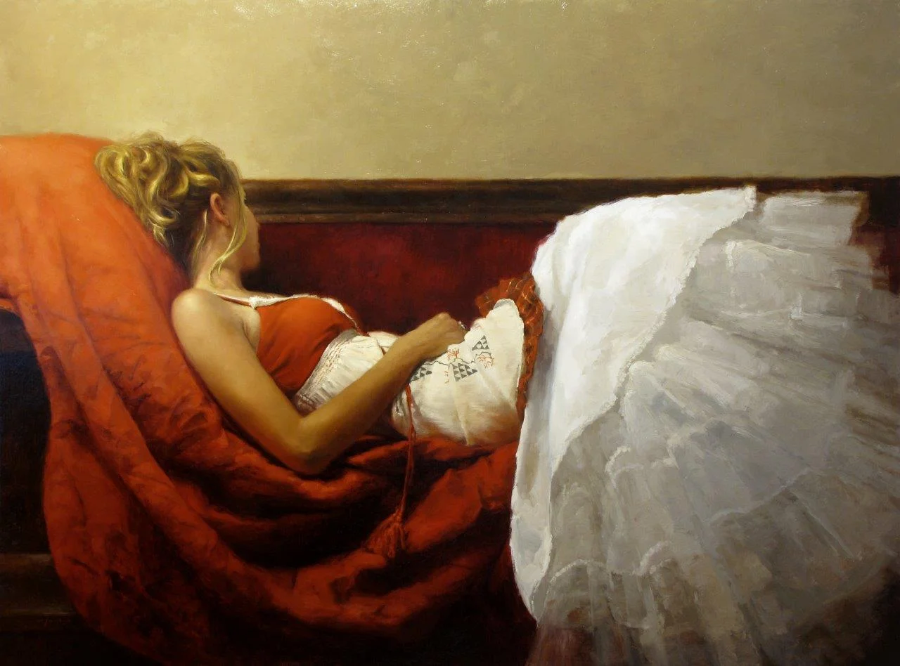 Lindsey in Red and White - 36 x 48 inches - Oil on Panel - 5/2009