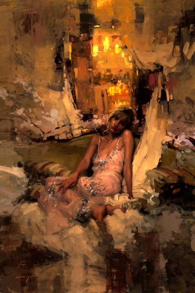 Chandelier Dress at Night - 39 x 26 inches - Oil on Panel - 10/2015