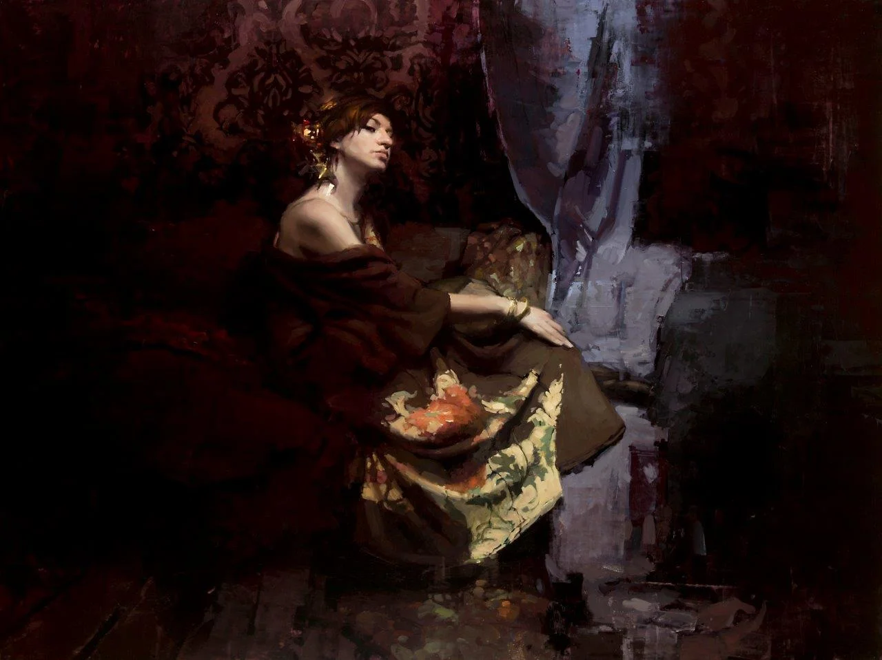 Black Scarlet - 26 x 48 inches - Oil on Panel - 12/2014