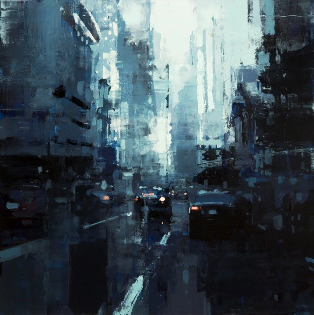 SF in Violet Blue - 12 x 12 inches - Oil on Panel - Mar-17