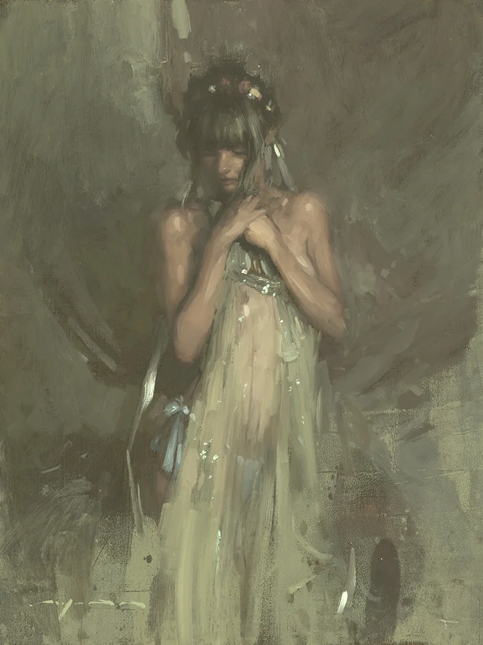 "Note in Pale Green no. 13" - 9 x 12 in. - Oil on Panel - May 2019