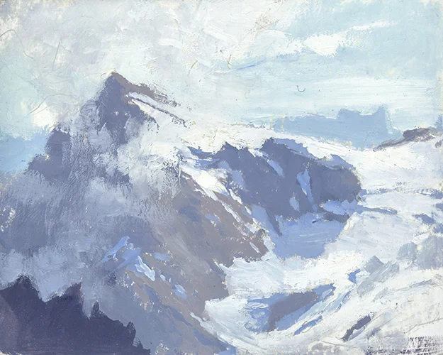 "On the Titlis #2, Switzerland (Plein Air)" - 4 x 5 in. - Oil on Panel