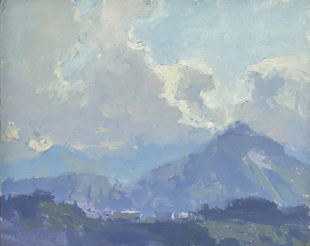 "View Across Lake Lucerne #2, Switzerland (Plein Air)" - 4 x 5 in. - Oil on Panel