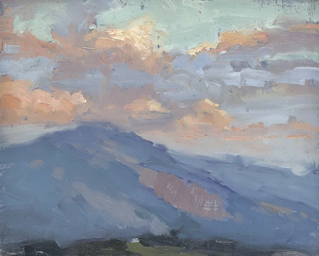 "Evening in Lucerne #2, Switzerland (Plein Air)" - 4 x 5 in. - Oil on Panel