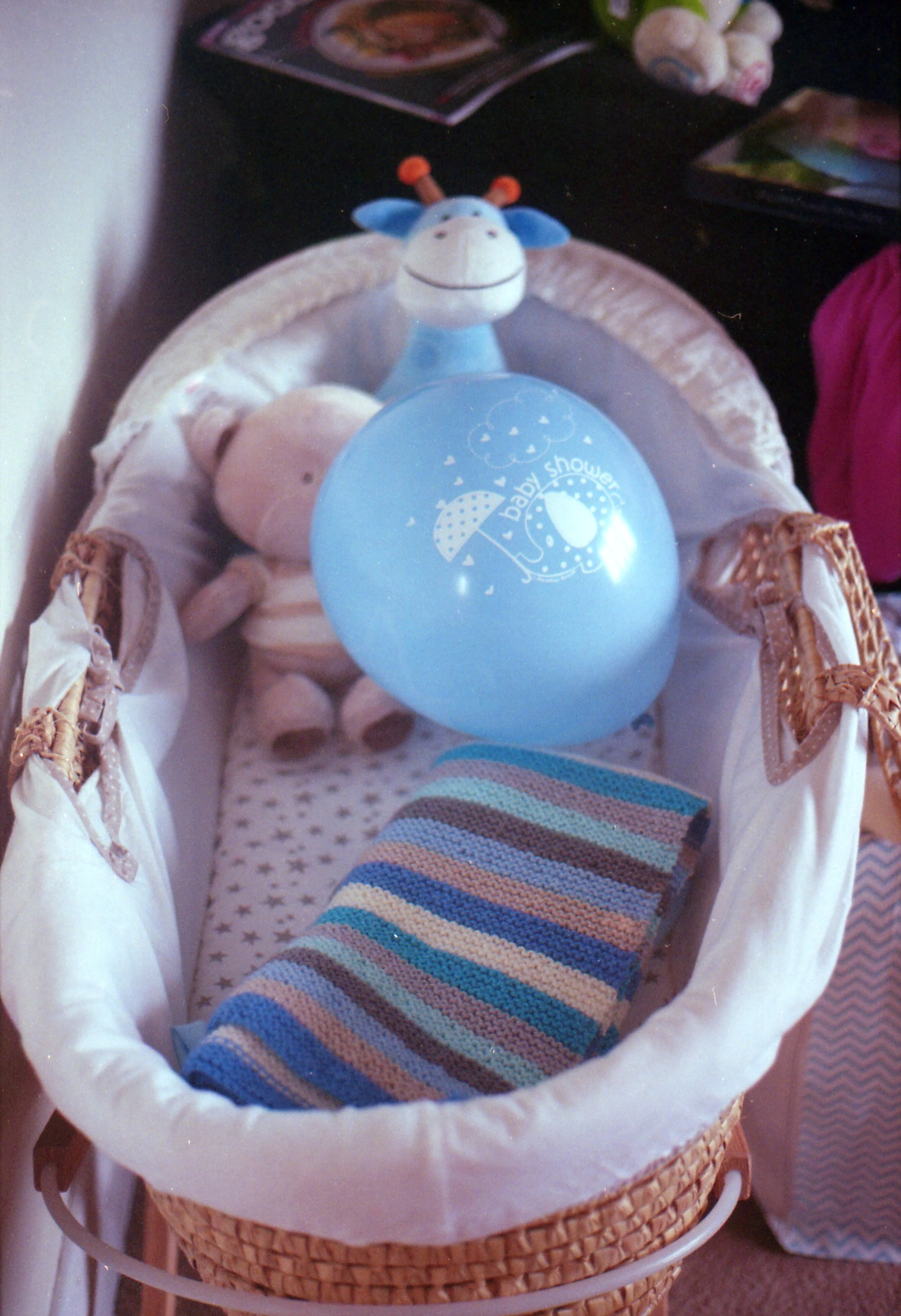 37/366 - I took almost exactly the same photo with my phone to share on Instagram as I so love the knitted baby blanket I made for my friend and her little dude who I can't wait to meet. I realised afterwards that if I really wanted to remember how I felt seeing his little blanket just waiting for his arrival then really I should use film, so I did and I'm glad. 
