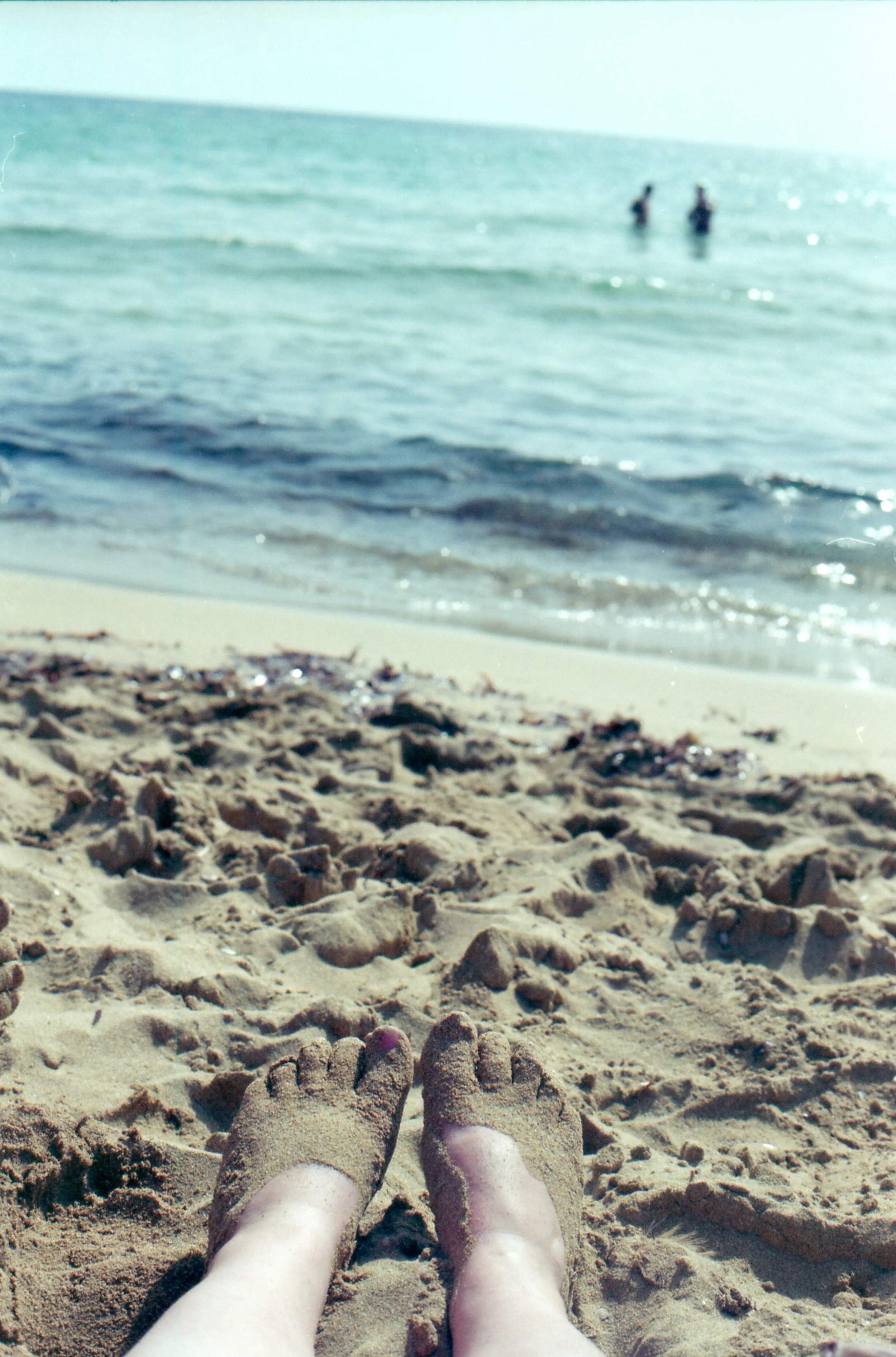 146/366 - There are only a few beaches on Malta, so sitting on the sand was a real treat and look at the colour of the sea too! Perfect.