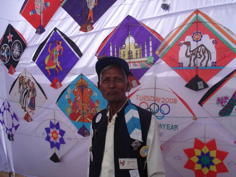 Babu Khan and his artful, colourful kites Photo courtesy Ajay Prakash